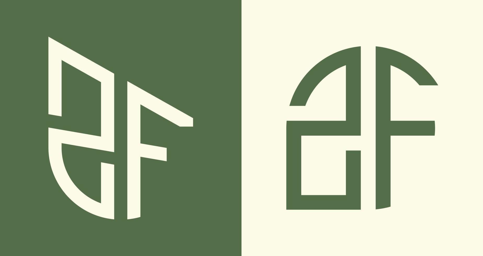 Créatif Facile initiale des lettres zf logo dessins empaqueter. vecteur