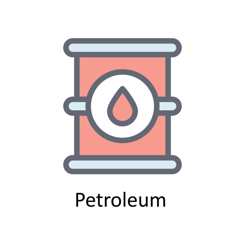 pétrole vecteur remplir contour Icônes. Facile Stock illustration Stock