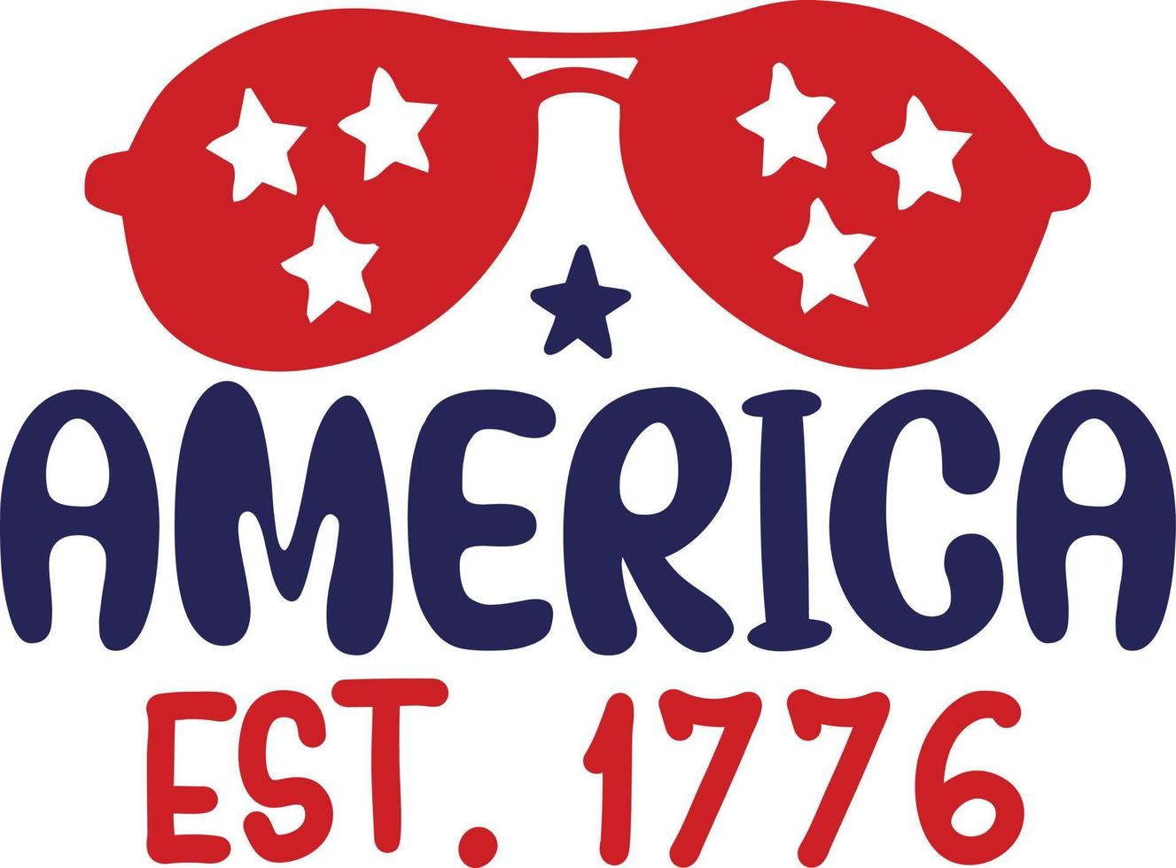 Amérique est 1776 4e de juillet typographie dessins pour Vêtements et accessoires vecteur
