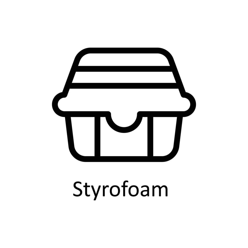 polystyrène vecteur contour Icônes. Facile Stock illustration Stock
