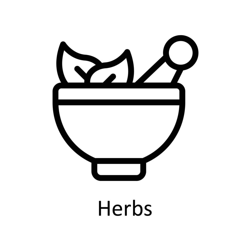 herbes vecteur contour Icônes. Facile Stock illustration Stock