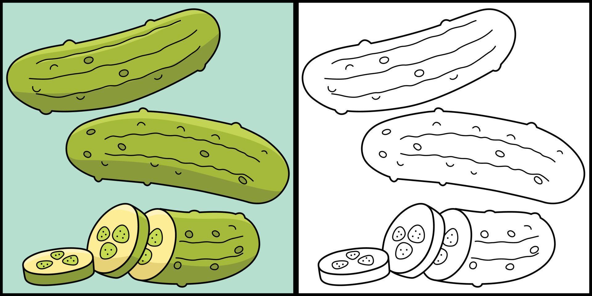 cornichon légume coloration page illustration vecteur