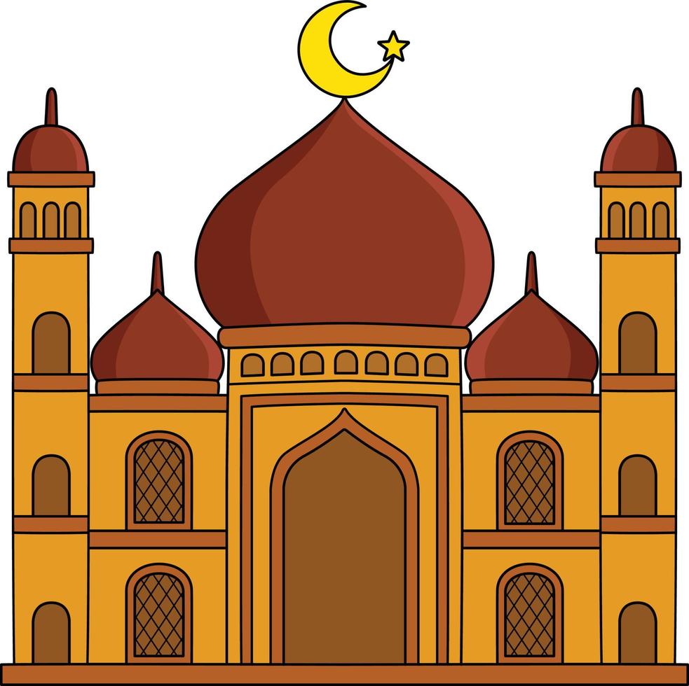 mosquée dessin animé coloré clipart illustration vecteur
