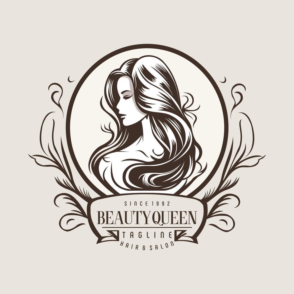 beauté logo pour femme. logo pouvez être utilisé pour beauté salon, cosmétique, spa. prime vecteur