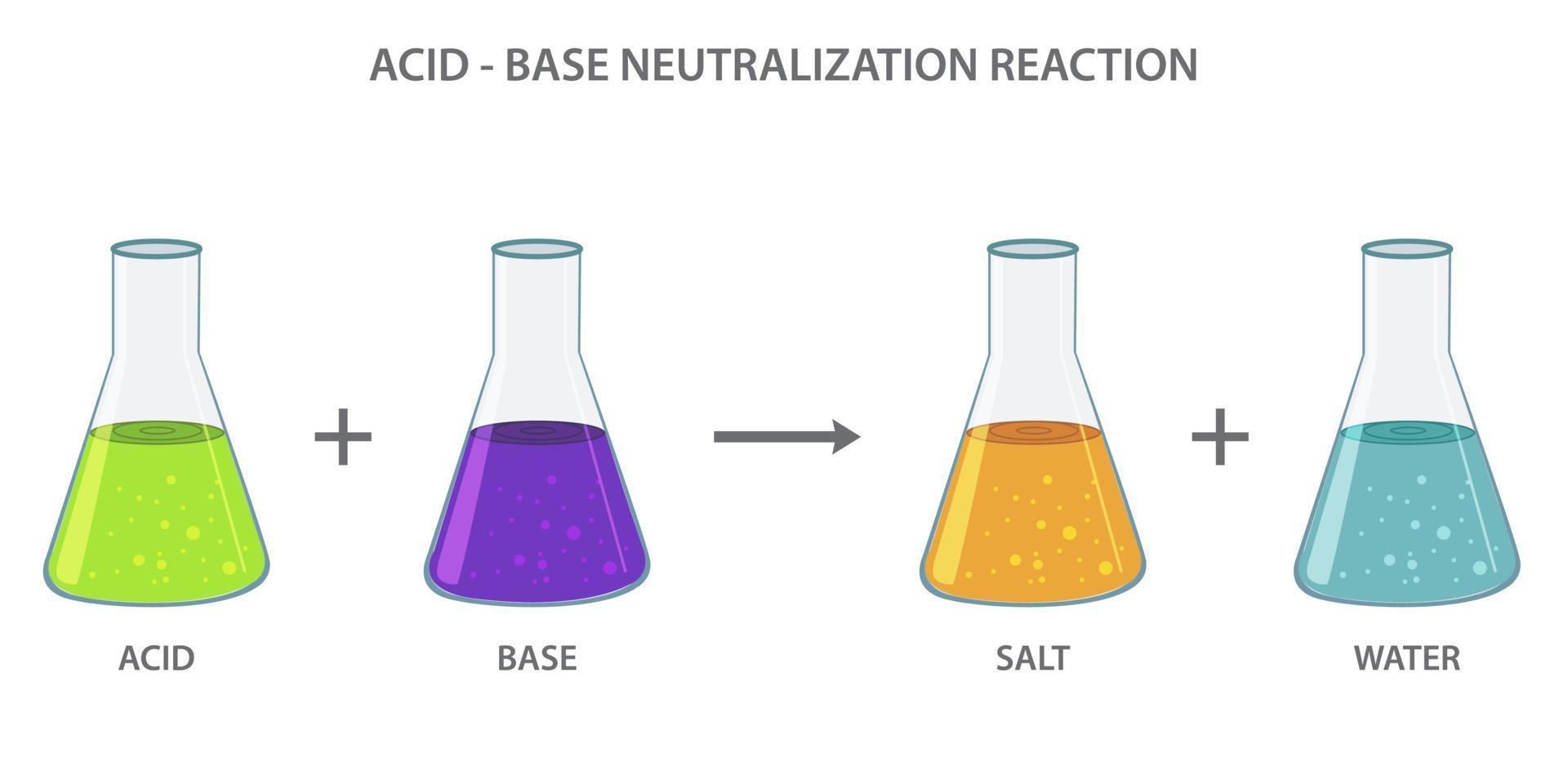 acide base neutralisation réaction produisant une sel et l'eau vecteur illustration