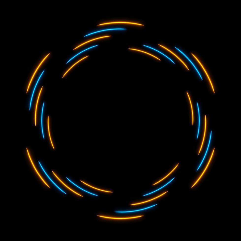brillant néon bleu et Jaune cercles technologie abstrait Contexte vecteur