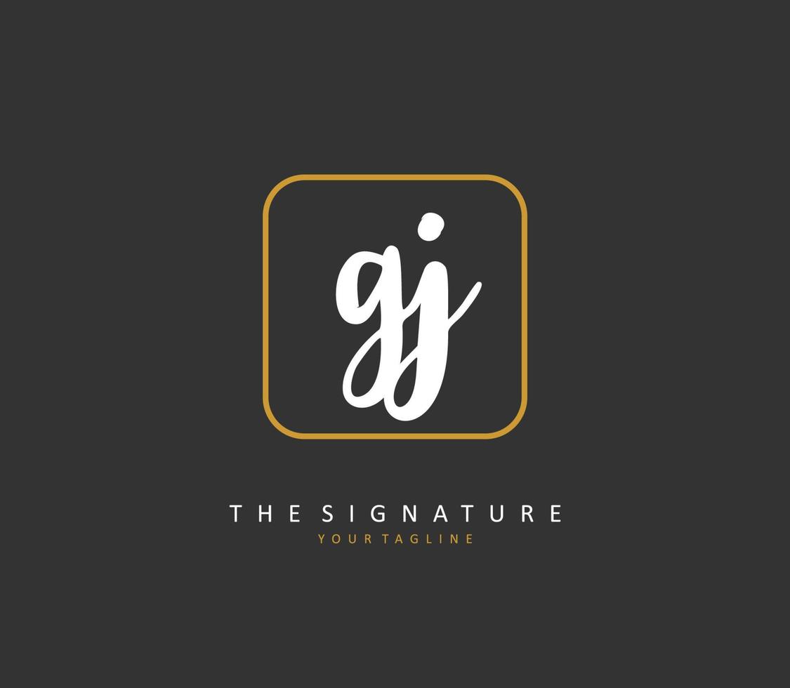 gj initiale lettre écriture et Signature logo. une concept écriture initiale logo avec modèle élément. vecteur