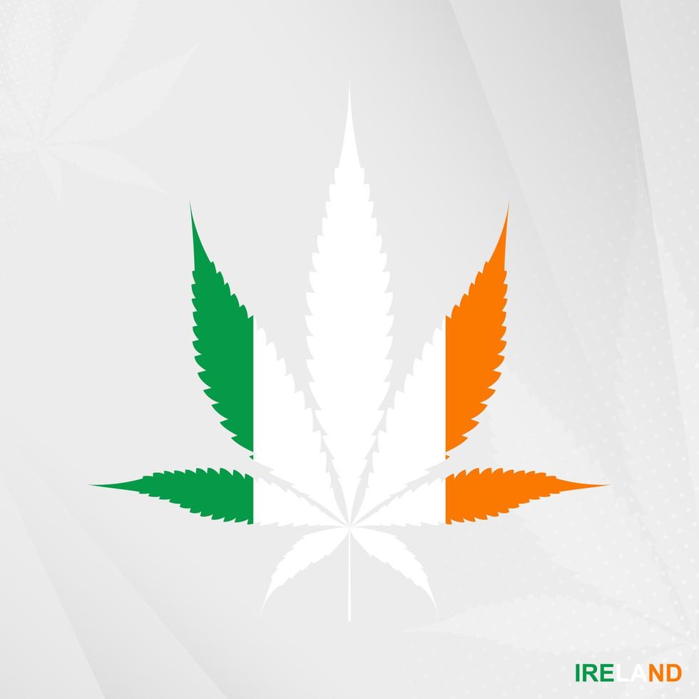 drapeau de Irlande dans marijuana feuille forme. le concept de légalisation cannabis dans Irlande. vecteur