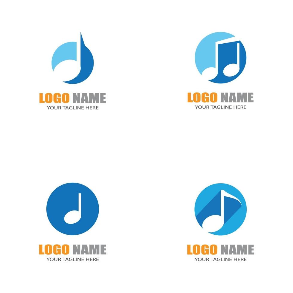 modèles de logo de note de musique vecteur