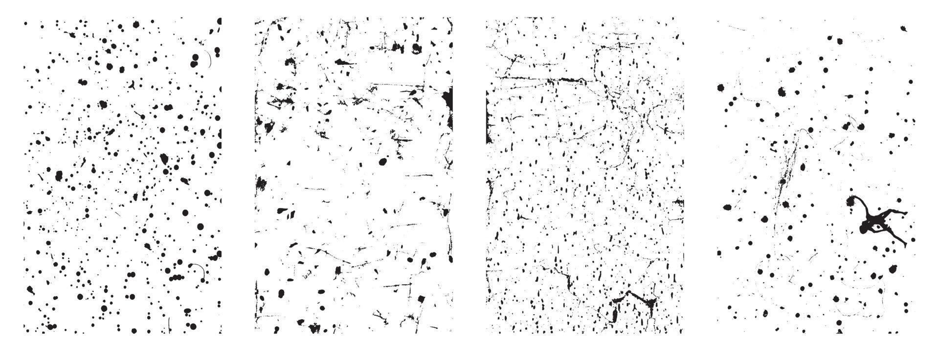 ensemble de grunge texture arrière-plans. noir et blanc vecteur des illustrations de affligé effets. eps dix.