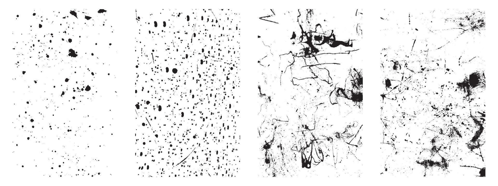 ensemble de grunge texture arrière-plans. noir et blanc vecteur des illustrations de affligé effets. eps dix.