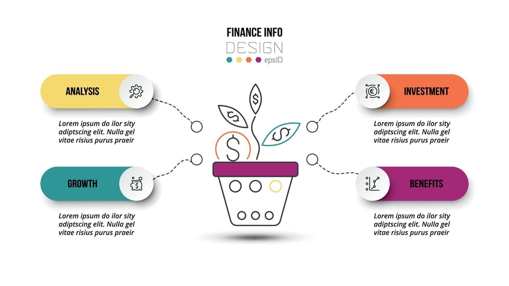 modèle d & # 39; infographie de diagramme commercial ou marketing. vecteur