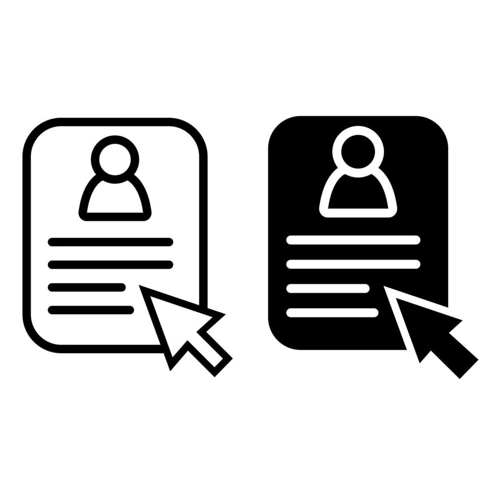 Compte vecteur icône ensemble. personnel illustration signe collection. utilisateur symbole.