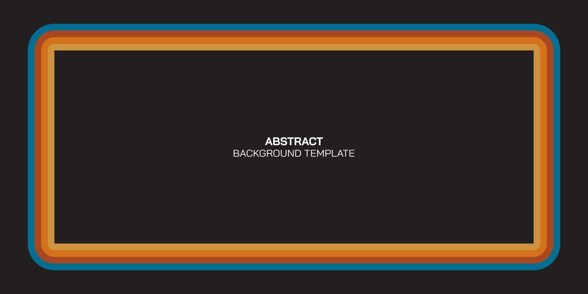 abstrait années 1970 style coloré rayures rectangle Cadre noir Contexte avec Vide espace. vecteur