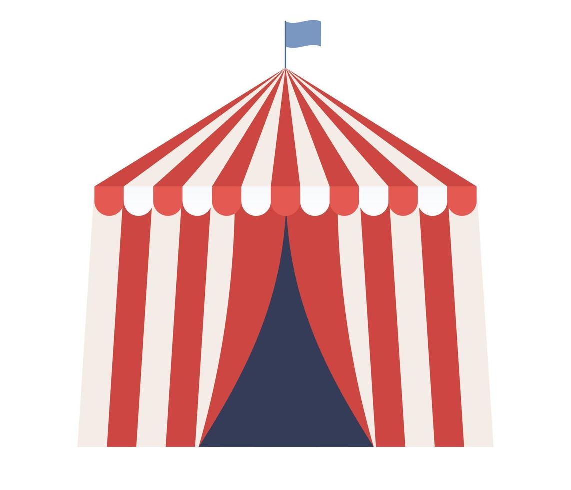 cirque tente dans amusement parc icône. vecteur plat illustration