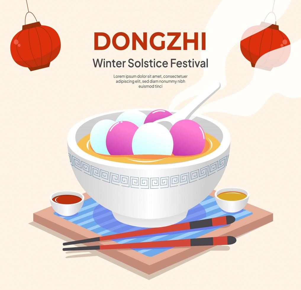 dongzhi Festival fête hiver solstice vecteur