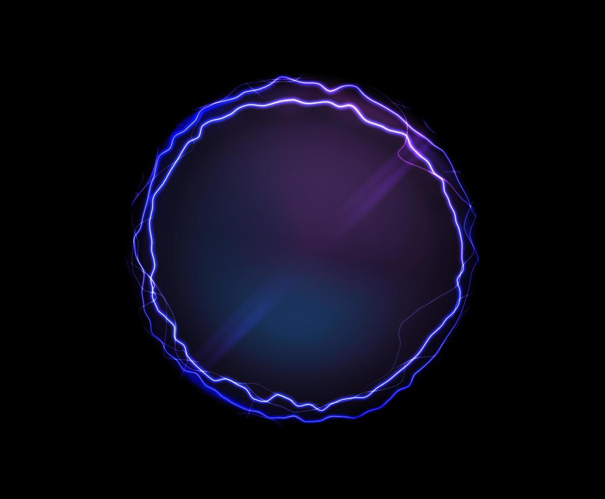 réaliste électrique cercle ou abstrait plasma rond vecteur