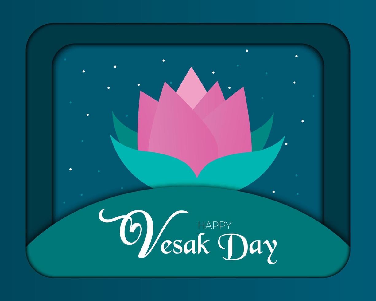 joyeux jour vesak salutation papercut vecteur