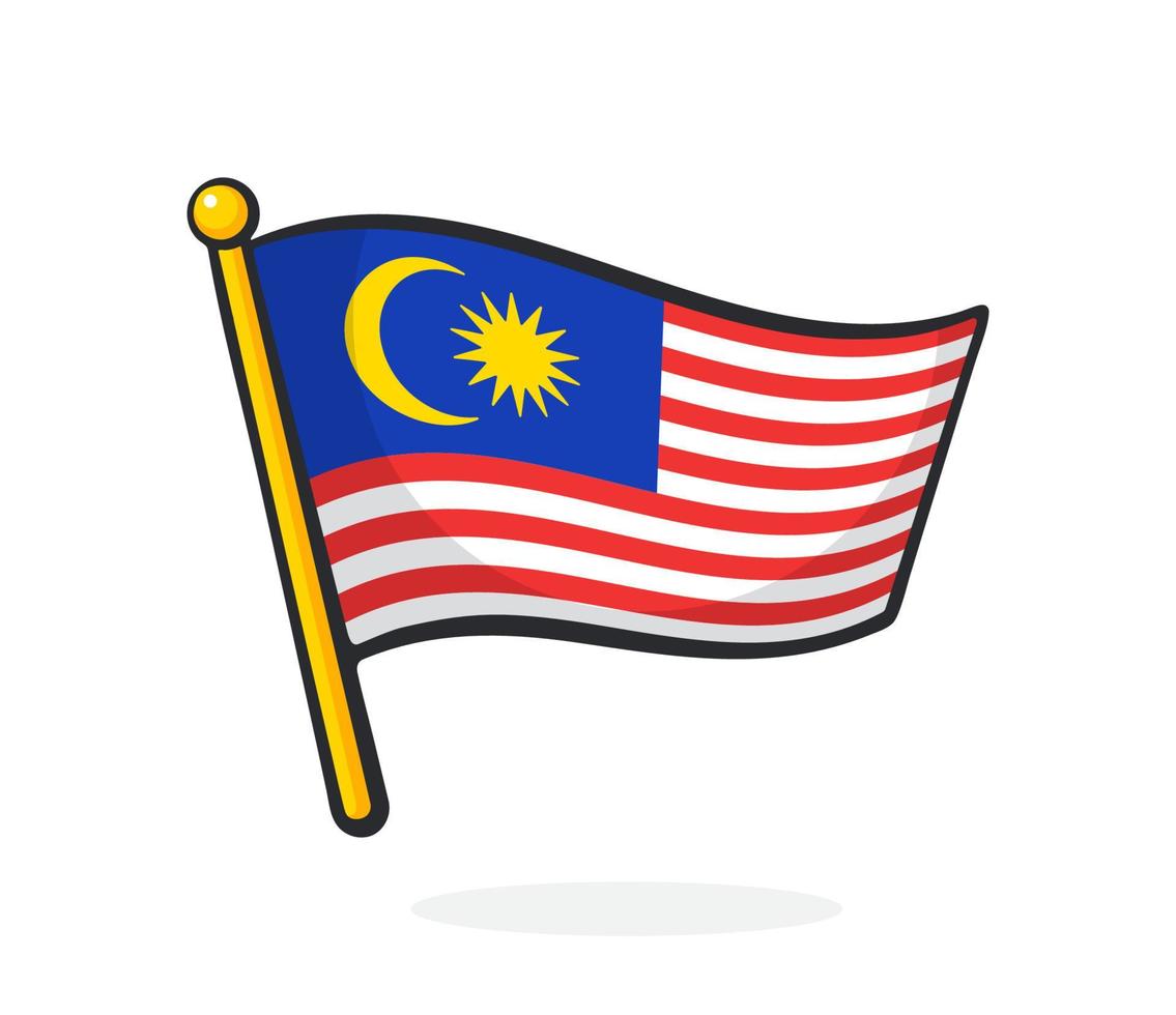 dessin animé illustration de drapeau de Malaisie vecteur