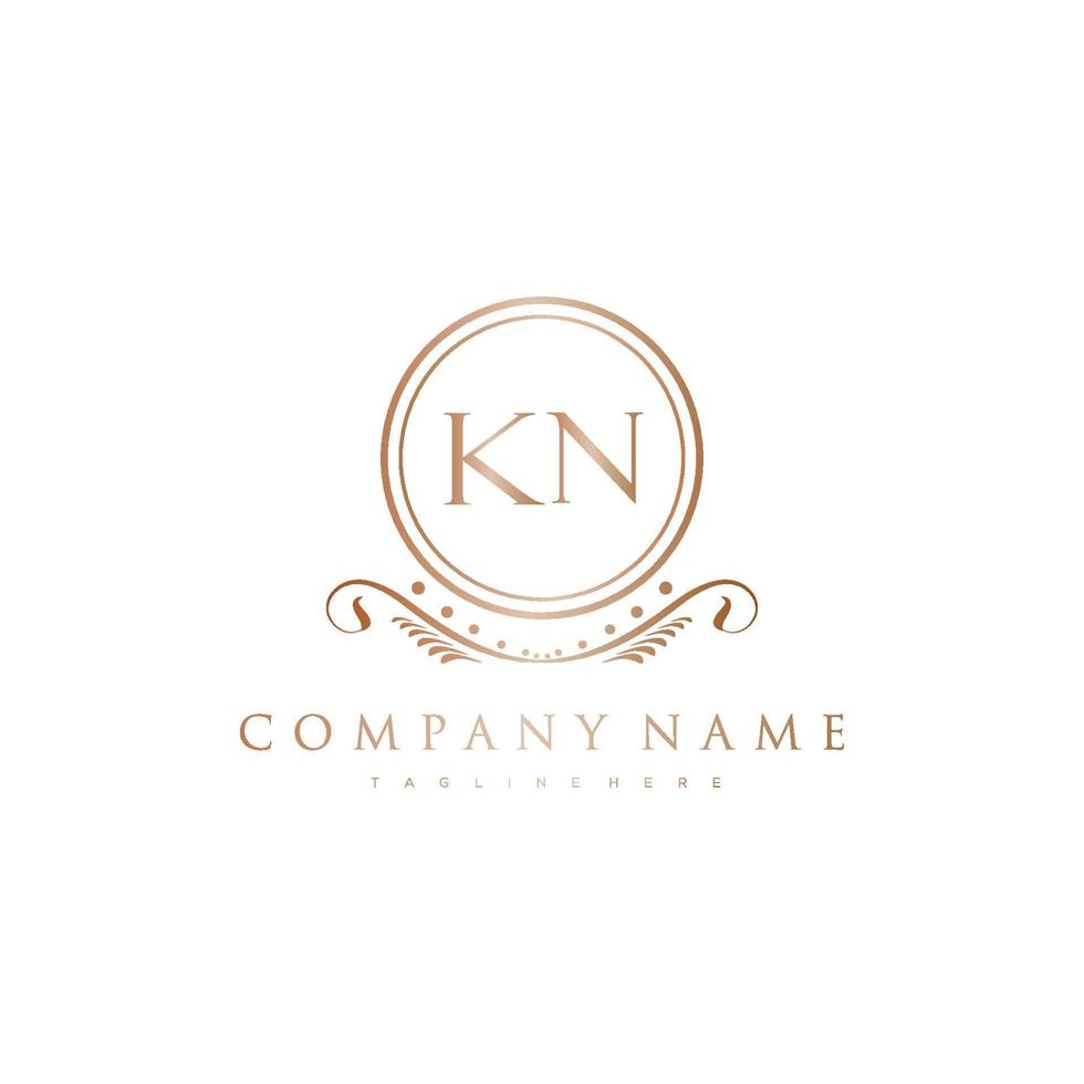kn lettre initiale avec Royal luxe logo modèle vecteur