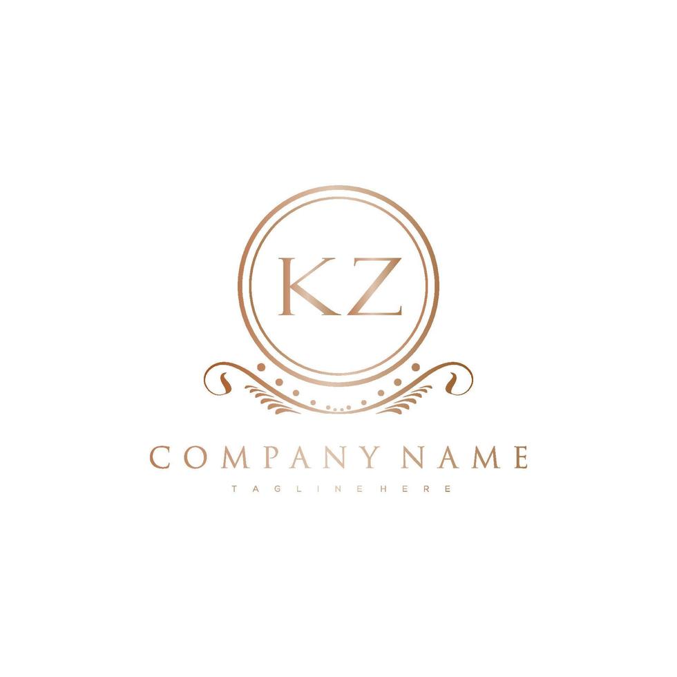 kz lettre initiale avec Royal luxe logo modèle vecteur