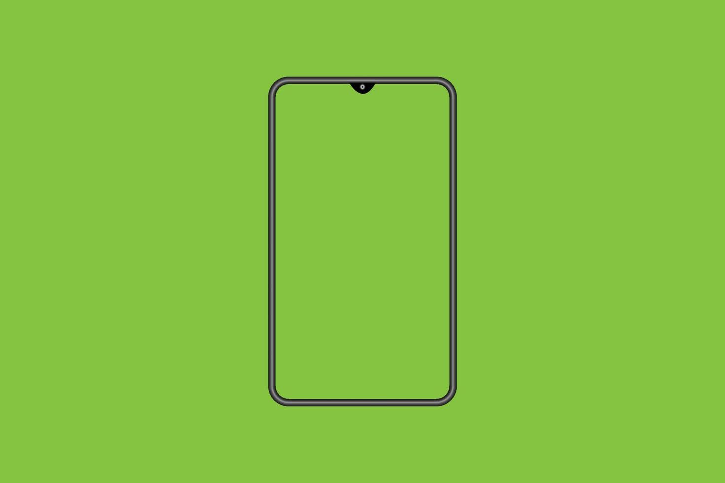 mobile téléphone avec Vide vert écran isolé sur vert Contexte. vecteur