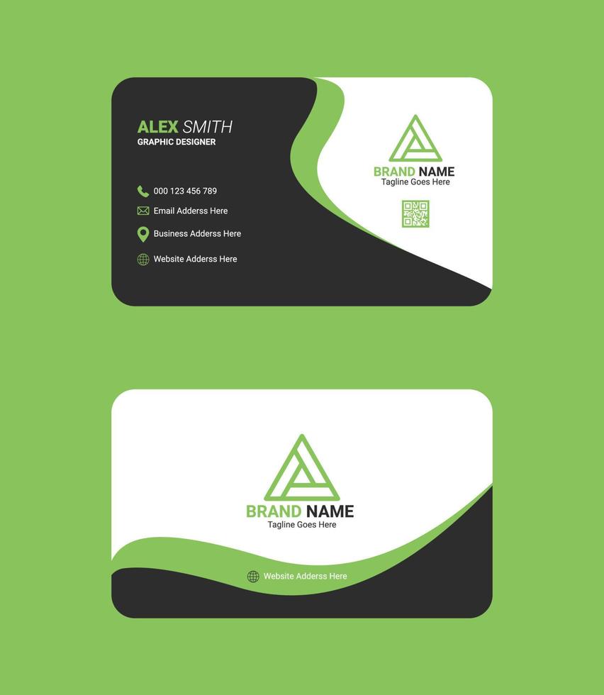 Créatif affaires carte modèle vert noir couleurs. dernier moderne affaires carte conception pro vecteur