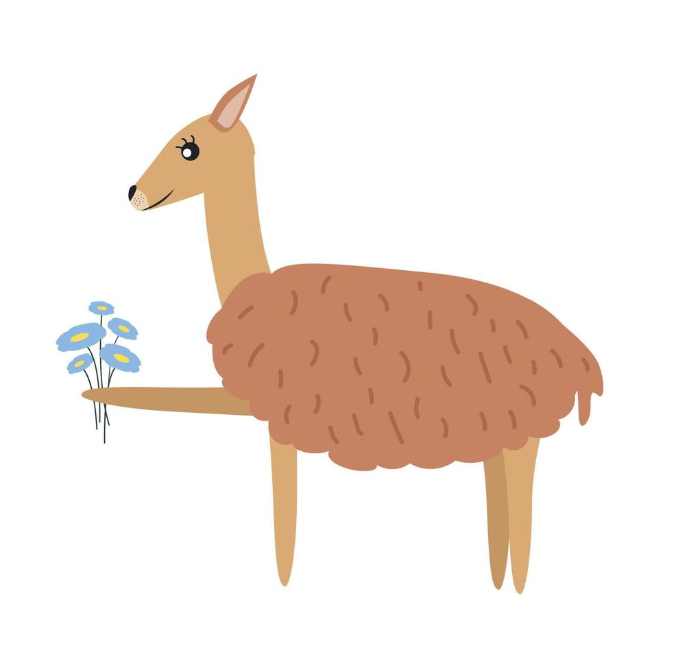 illustration de animal guanaco. guanaco personnage vecteur