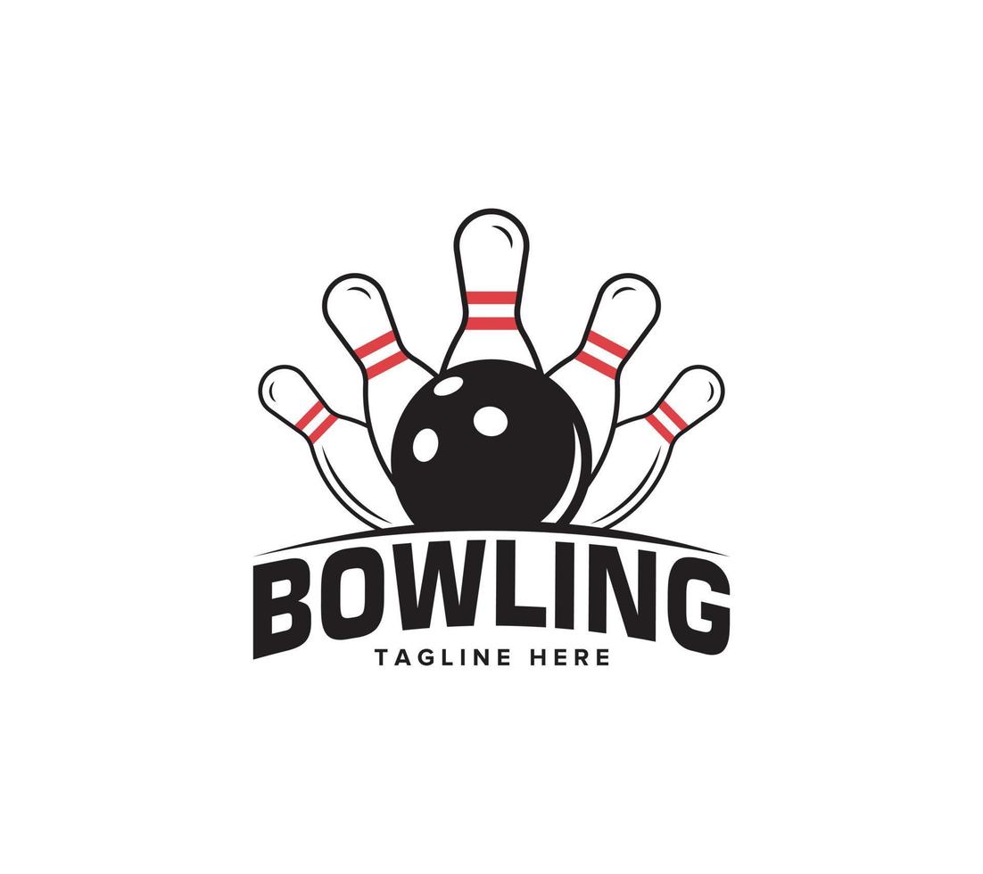 bowling des sports logo conception sur blanc arrière-plan, vecteur illustration.