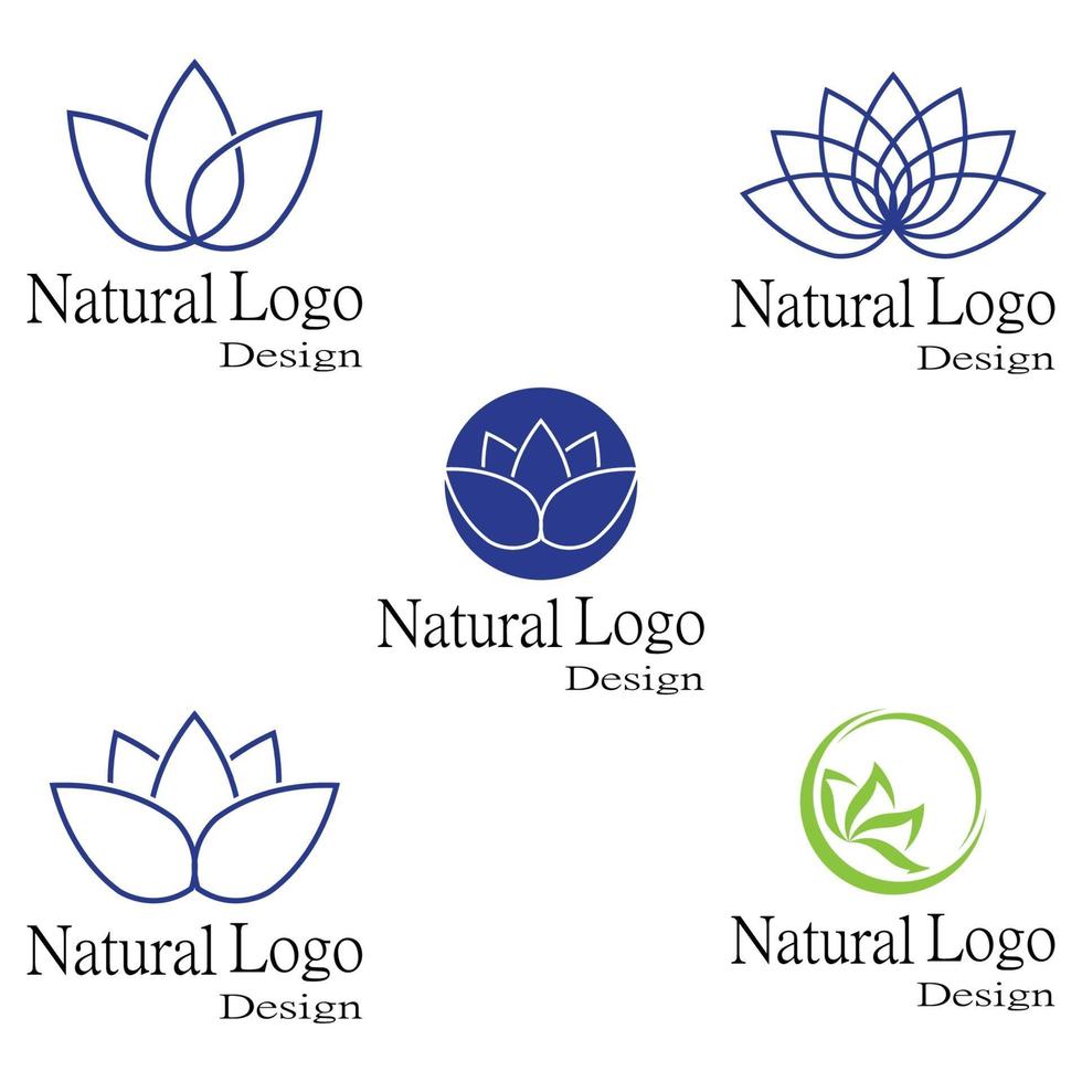 modèle de logo de fleurs de lotus vecteur