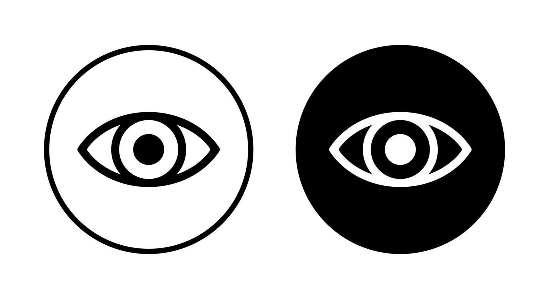 œil, vue icône vecteur isolé sur cercle Contexte