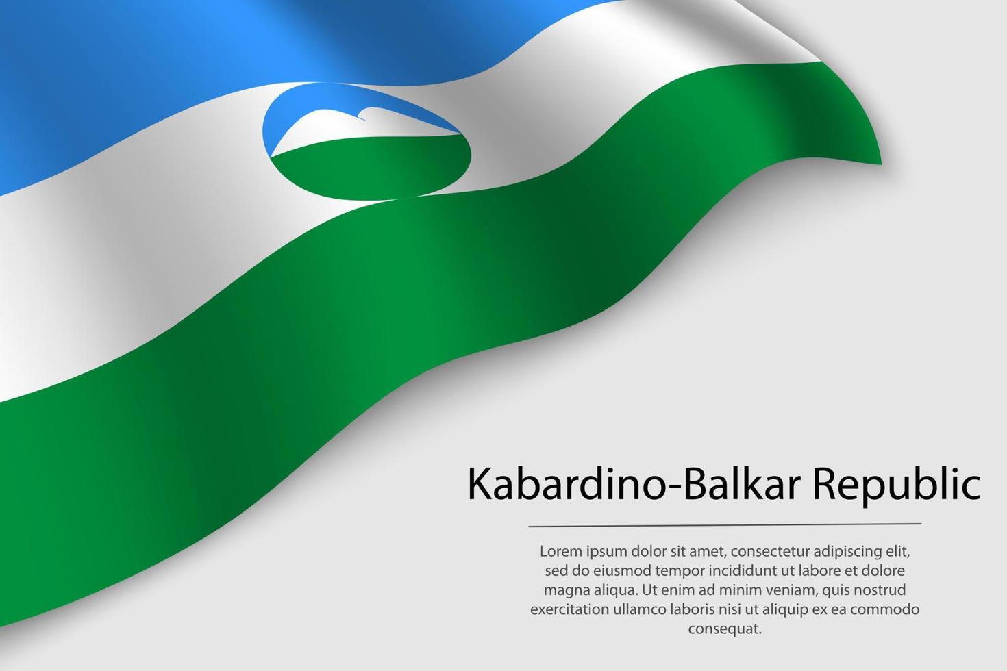 vague drapeau de kabardino-balkar république est une Région de Russie vecteur
