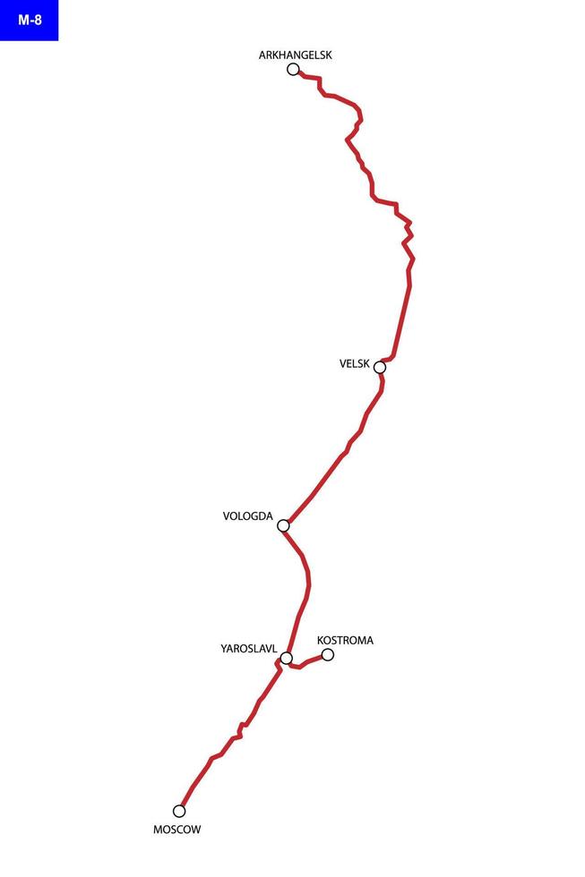 route carte de Russie vecteur