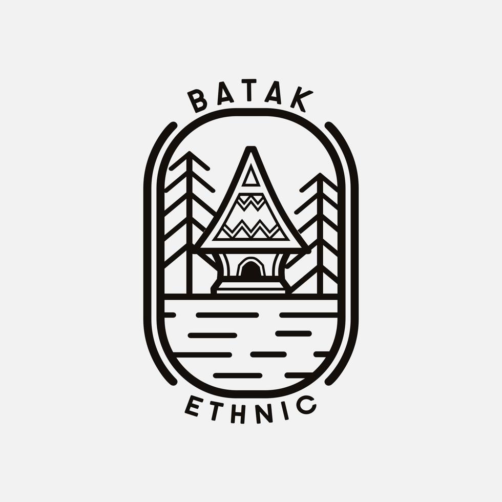 indonésien batak maison bâtiment asiatique maison logo avec coloré conception vecteur art.