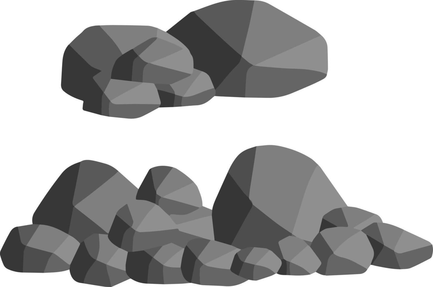 pierres de mur naturelles et roches grises lisses et arrondies. vecteur