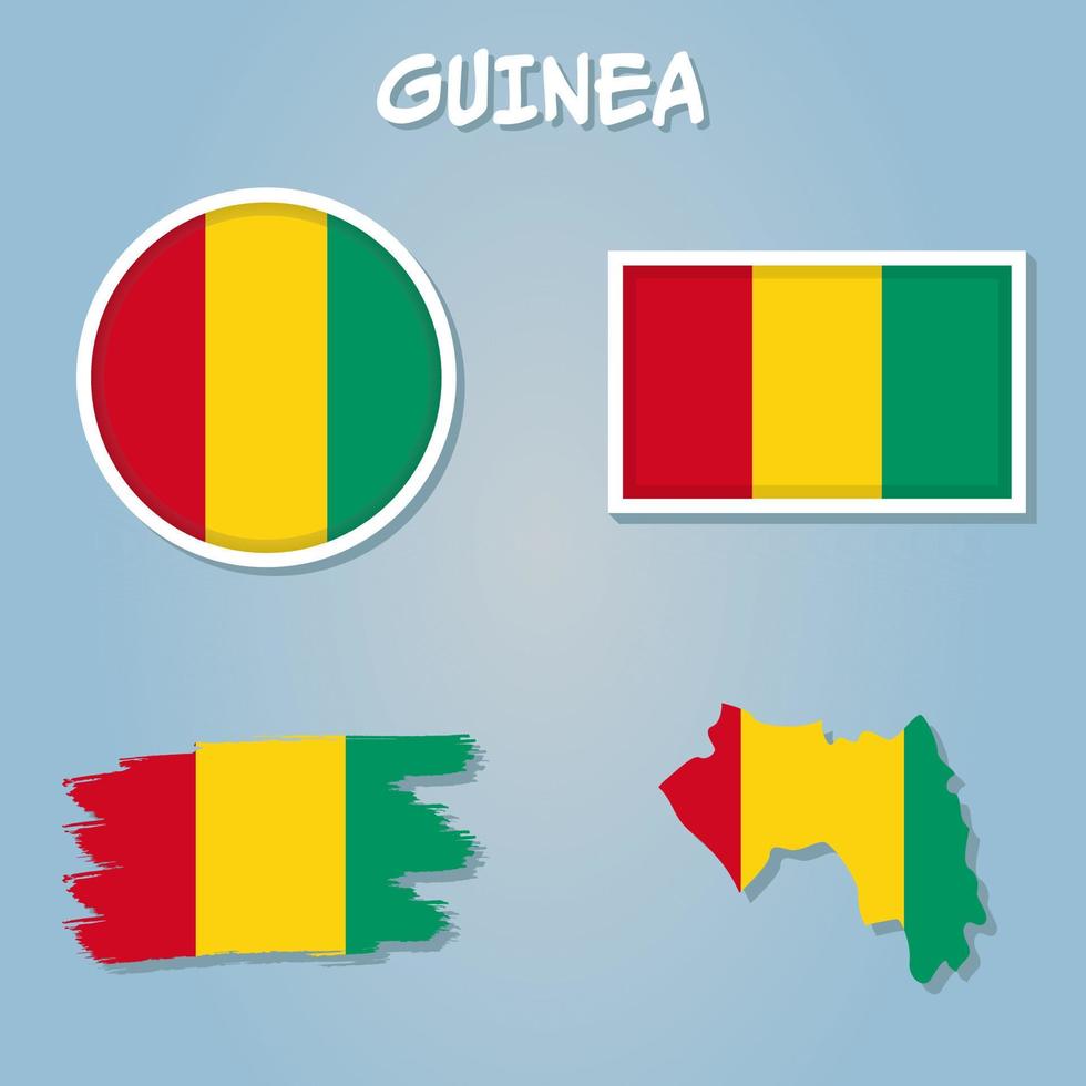 Guinée nationale drapeau carte conception, illustration de Guinée pays drapeau à l'intérieur le carte. vecteur