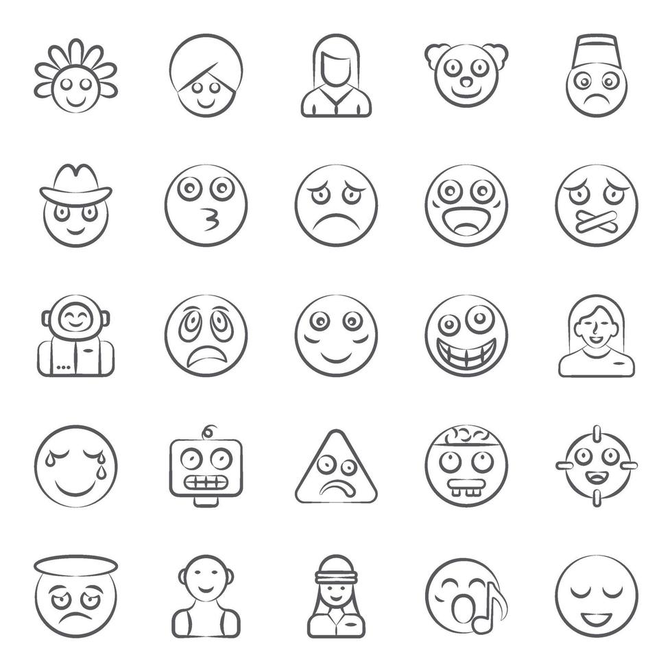 expression faciale moderne et emoji vecteur