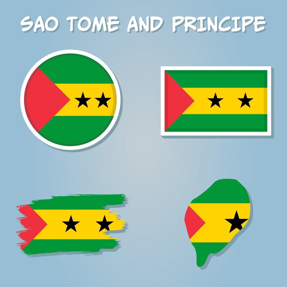 carte de sao tome et principe avec un officiel drapeau, llustration sur blanc Contexte. vecteur