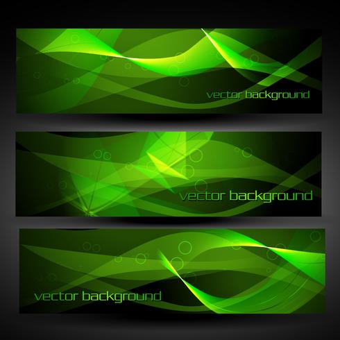 bannière abstraite vecteur vert set 2