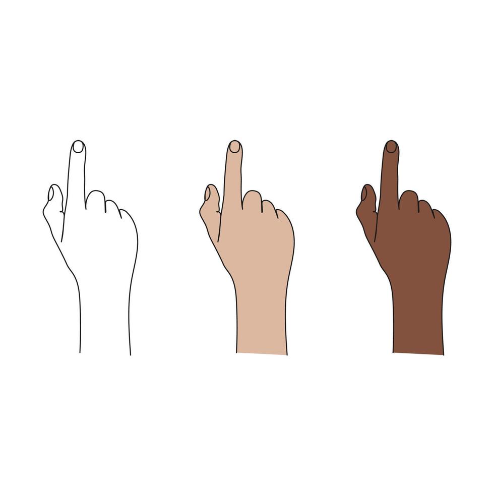 main geste avec montrer du doigt doigt. un ligne art. main tiré