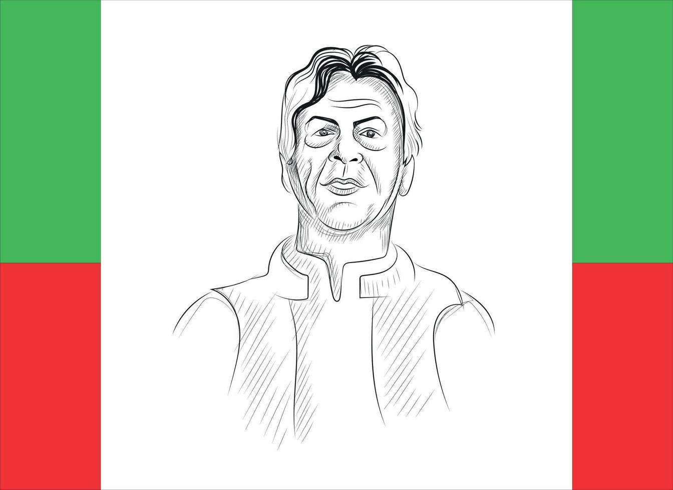 Imran khan main tiré esquisser vecteur illustration