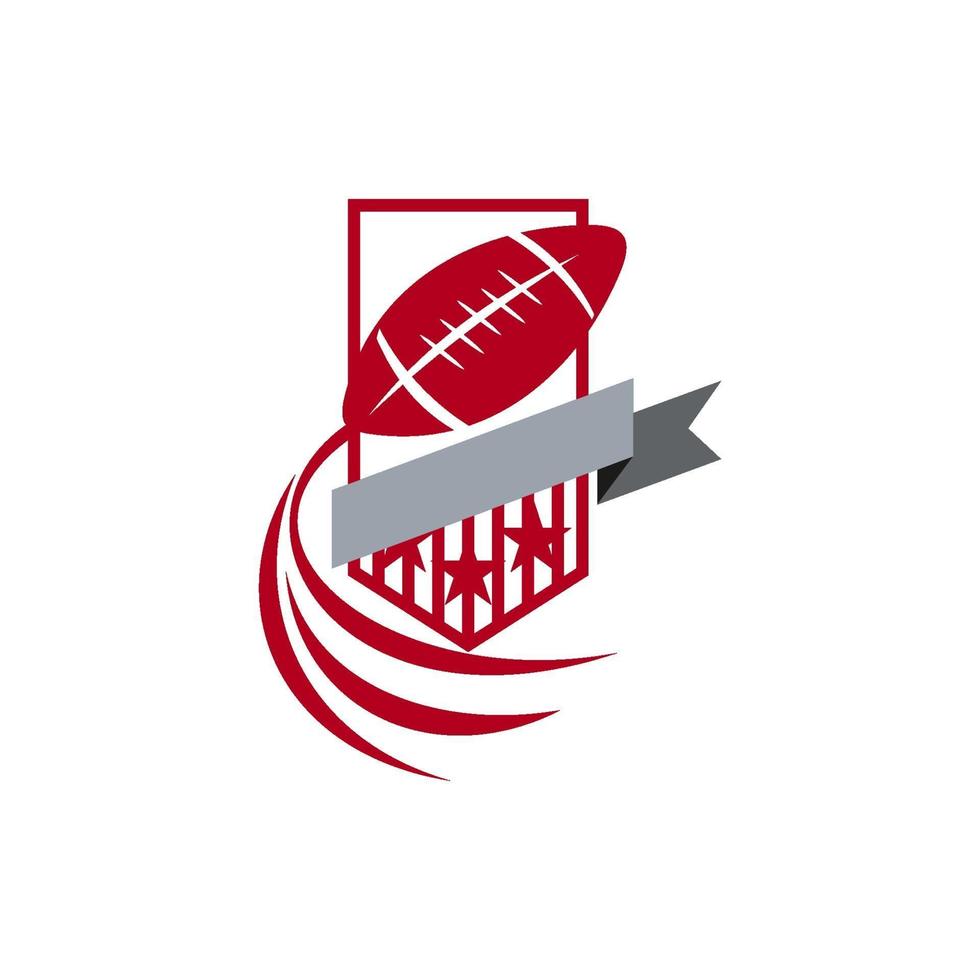 emblème de conception de modèle de logo de sport de football américain vecteur
