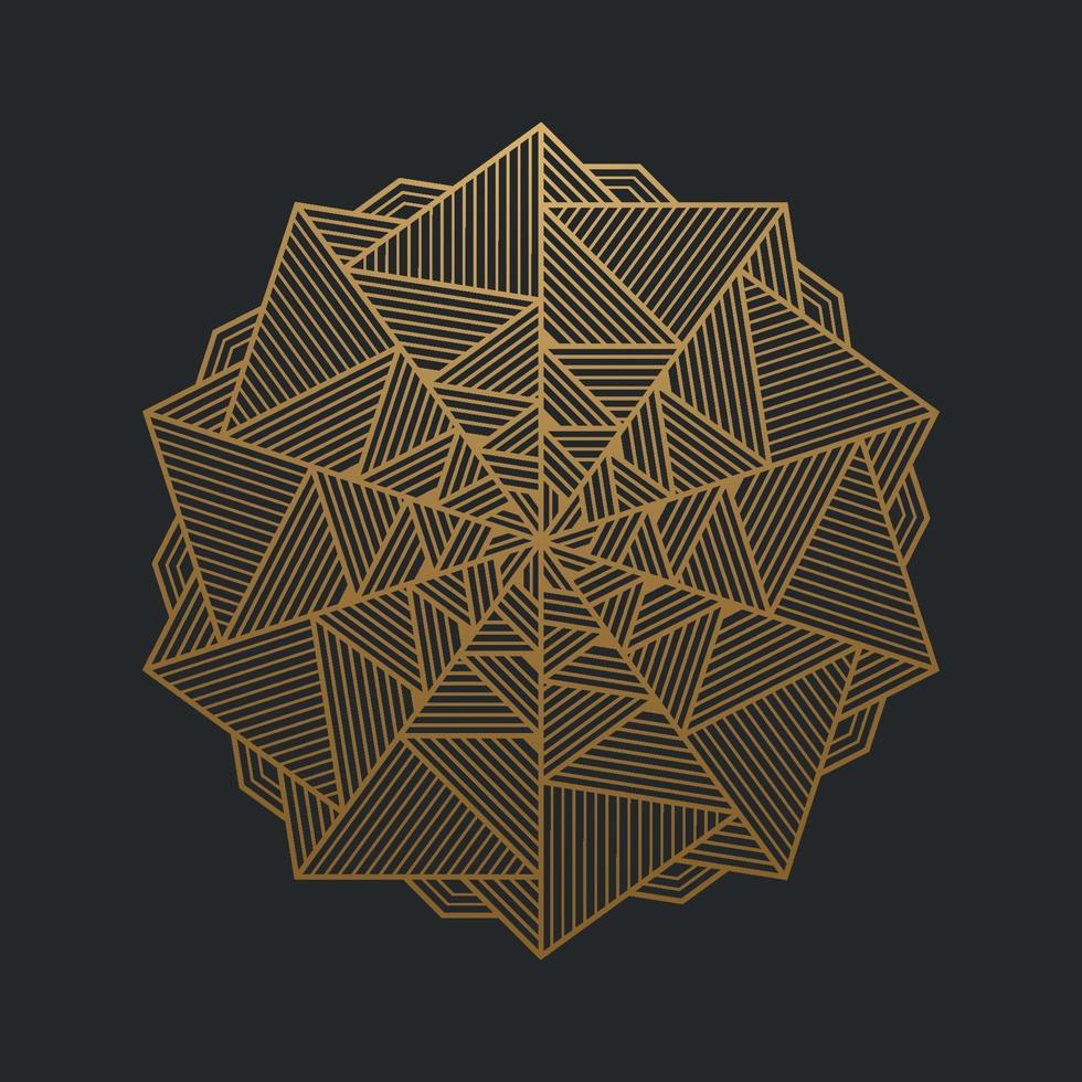 lignes d'or ornementales de luxe abstraites sur fond noir. illustration vectorielle vecteur