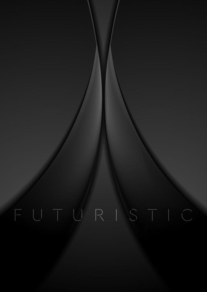 futuriste abstrait prospectus conception avec noir brillant vagues vecteur