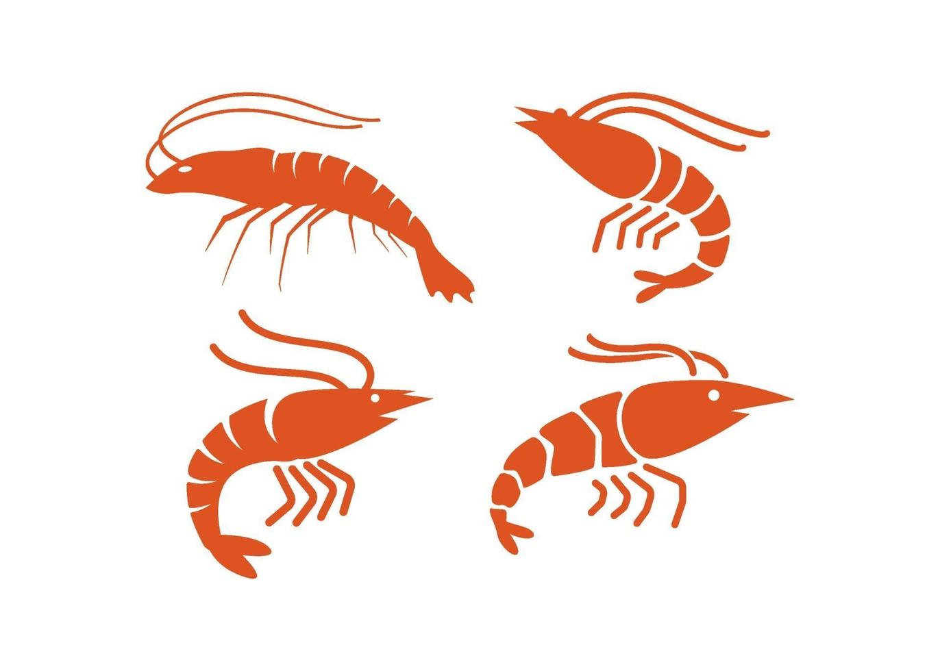 illustration vectorielle de crevettes icône design modèle vecteur