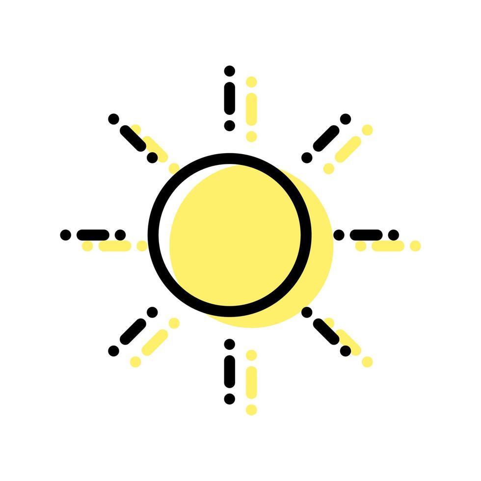 Soleil icône vecteur isolé sur blanc Contexte.