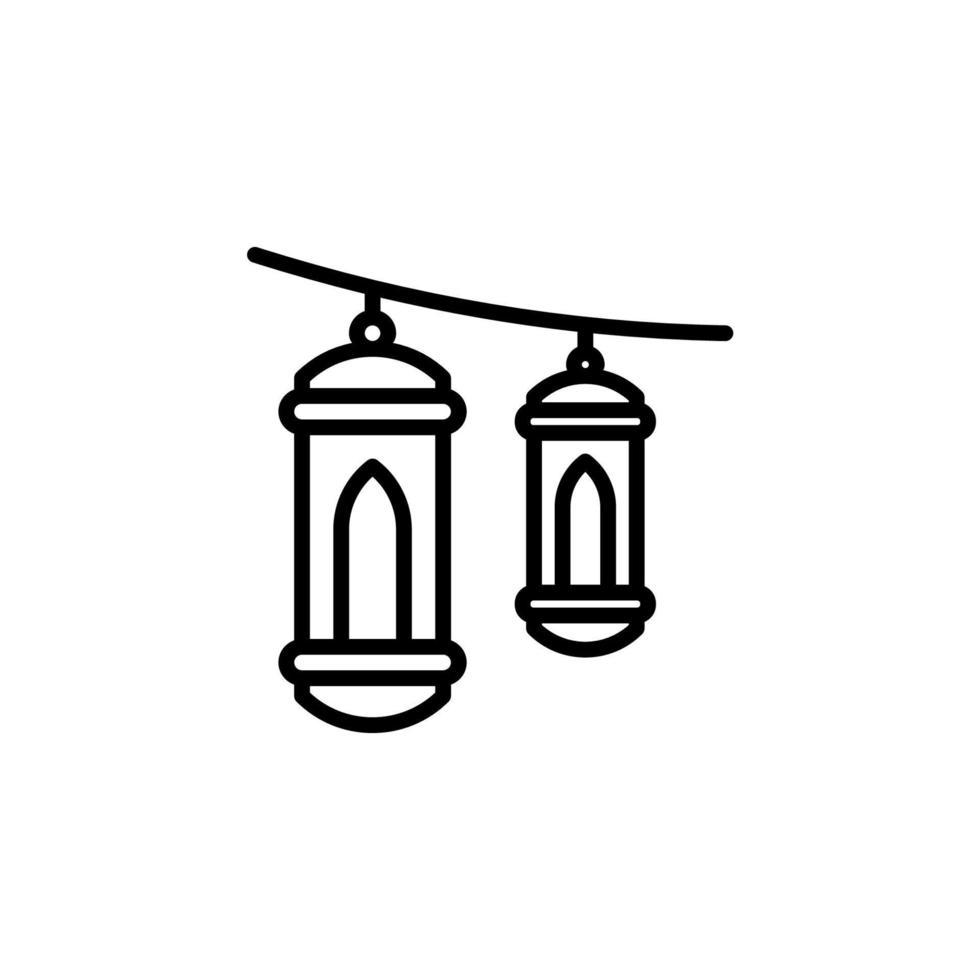 vecteur illustration de Ramadan lanterne icône avec contour style. adapté pour tout but.