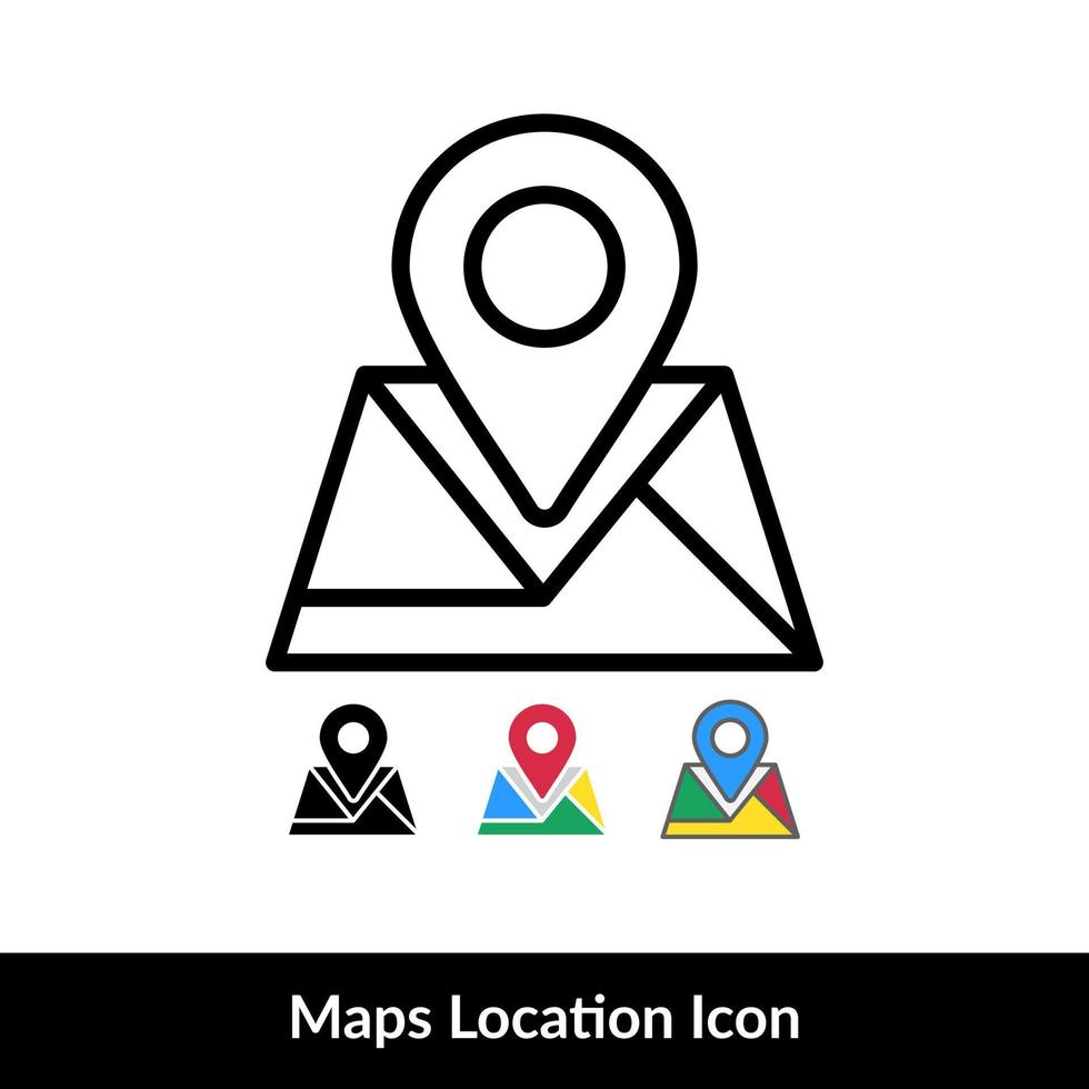 emplacement icône. GPS Plans icône vecteur avec 4 différent style