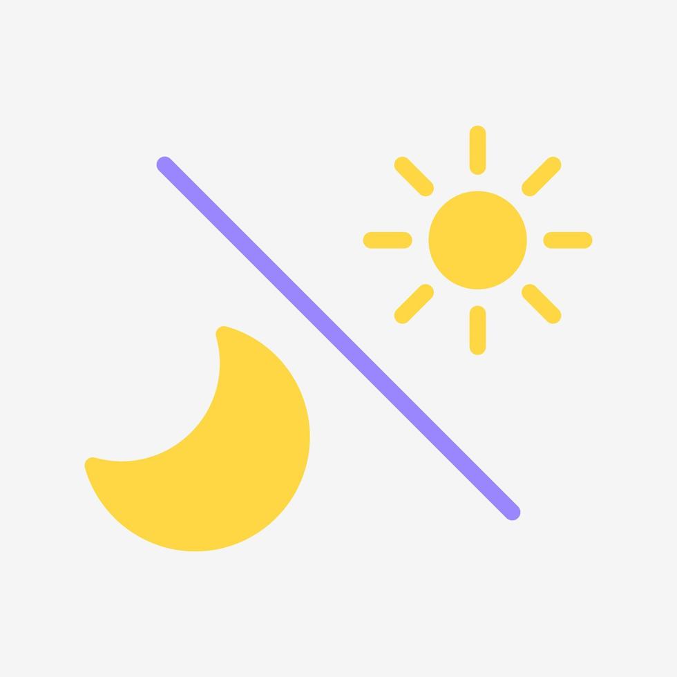 Soleil et lune icône vecteur isolé sur blanc Contexte