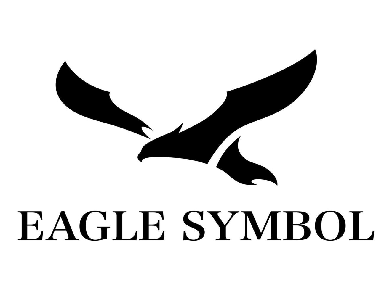 logo vectoriel de dessin au trait d'aigle qui vole.